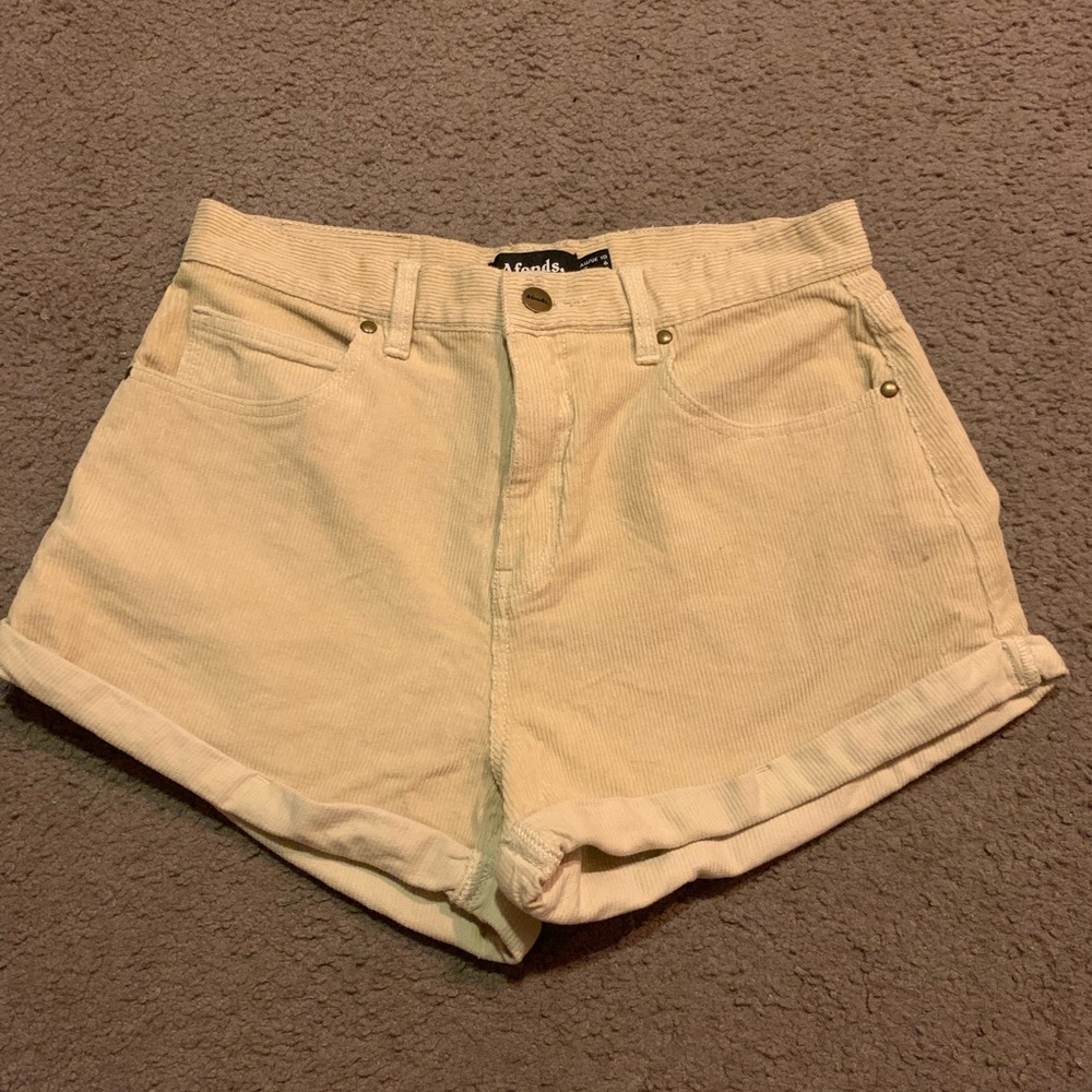 Cream corduroy Afends shorts